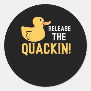 Sticker Rond Canards en caoutchouc jaune Quack Drôle Amant Can