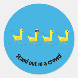 Sticker Rond Canards Motivationnels Mignons qui Ressortent