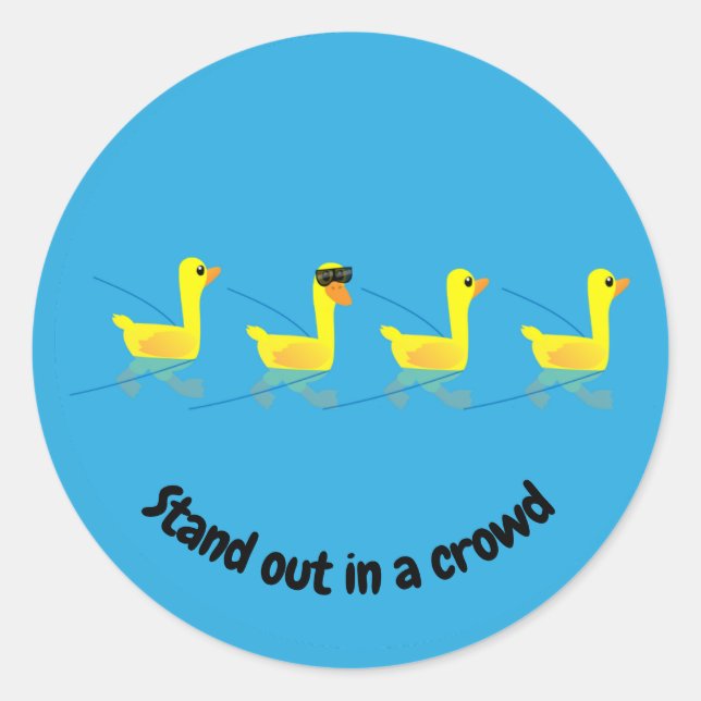 Sticker Rond Canards Motivationnels Mignons qui Ressortent (Devant)
