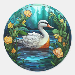 Sticker Rond Canards sauvages en verre doux