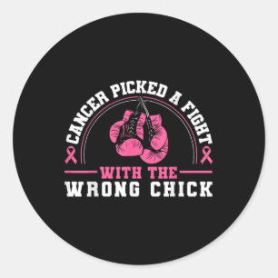 Sticker Rond Cancer A Combattu Le Mauvais Sein De Poule