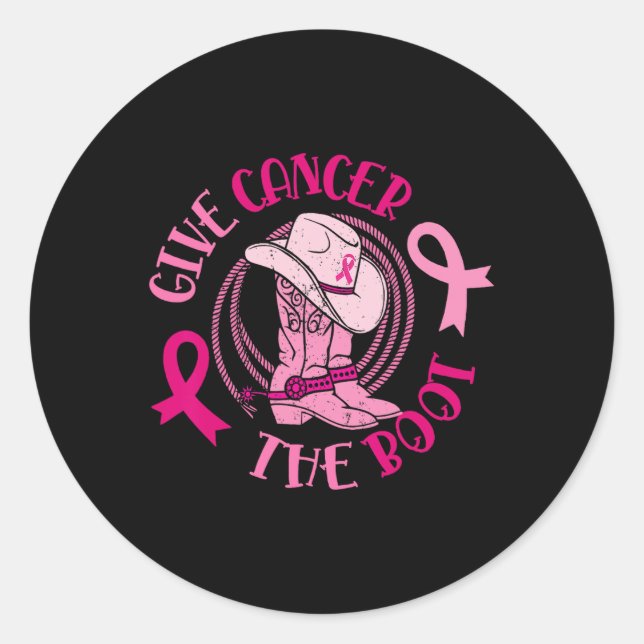 Sticker Rond Cancer Boot Breast Cancer Sensibilisation Cadeau P (Devant)