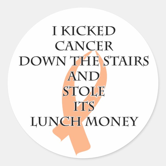 Sticker Rond Cancer Bully (Peach Ribbon) (Devant)