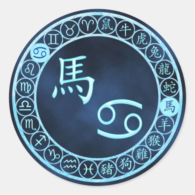 Sticker Rond Cancer/Cheval (Devant)