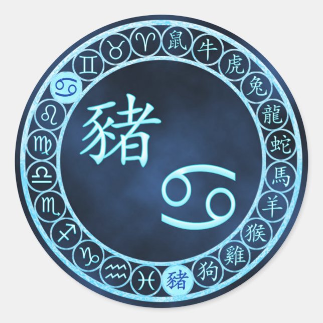 Sticker Rond Cancer/Cochon (Devant)