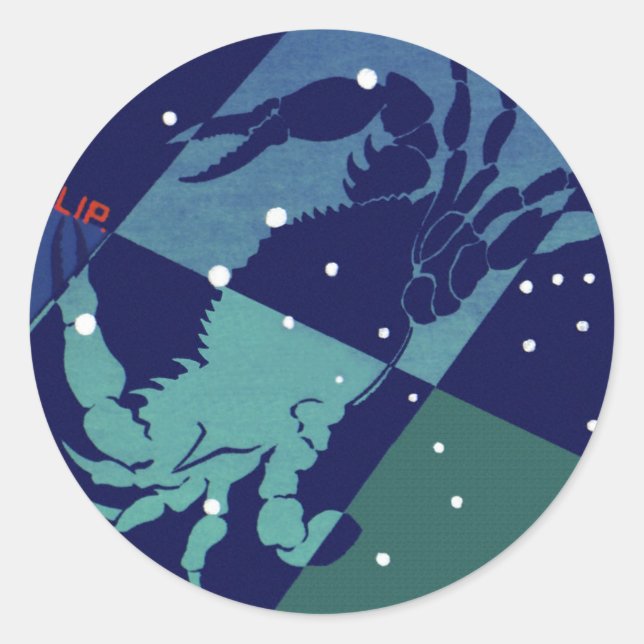Sticker Rond Cancer Constellation de crabe Astrologie zodiaque  (Devant)