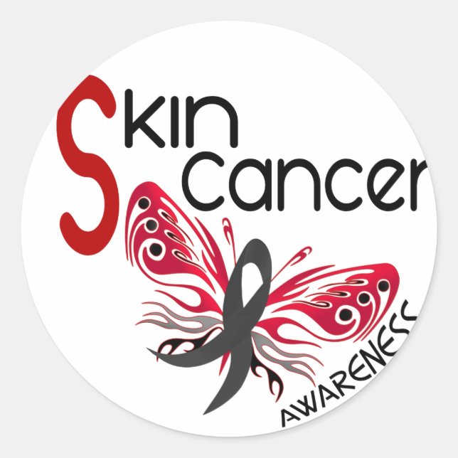 Sticker Rond Cancer de la peau BUTTERFLY 3.1 (Devant)