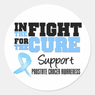 Sticker Rond Cancer de la prostate dans le combat pour le trait