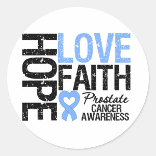 Sticker Rond Cancer de la prostate Hope Amour Foi