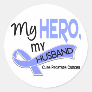 Sticker Rond Cancer de la prostate MON HÉROS, MON MARI 42
