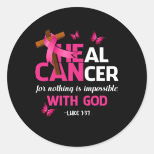 Sticker Rond Cancer de la santé Croire Dieu Chrétien Cancer du