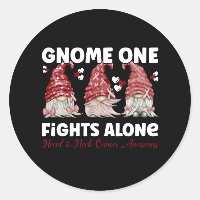 Sticker Rond Cancer de la tête et du cou Burgundy Ruban (Devant)