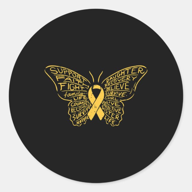 Sticker Rond Cancer de l'enfance Ruban Papier à ruban Soutien à (Devant)