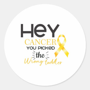 Sticker Rond Cancer de l'enfant Vous avez choisi le mauvais bam