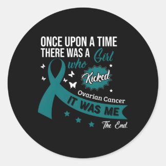 Sticker Rond Cancer de l'ovaire Lutte contre le cancer Ruban