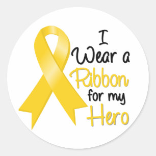 Sticker Rond Cancer de neuroblastome je porte un ruban pour mon