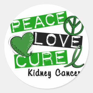 Sticker Rond CANCER de REIN de TRAITEMENT d'AMOUR de PAIX