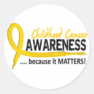 Sticker Rond Cancer d'enfance de la conscience 2