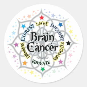 Sticker Rond Cancer du cerveau Lotus