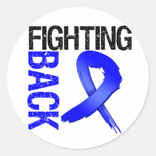 Sticker Rond Cancer du colon battant en retraite