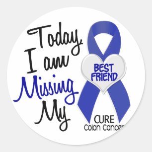 Sticker Rond Cancer du colon MANQUANT MON MEILLEUR AMI