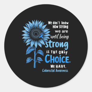 Sticker Rond Cancer du côlon Prévention Cancer colorectal Bleu