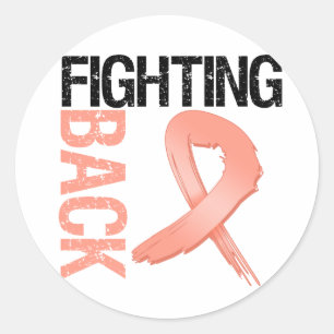 Sticker Rond Cancer du corps utérin battant en retraite