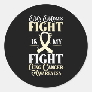 Sticker Rond Cancer du poumon White Ribbon Awareness Fighter Ho