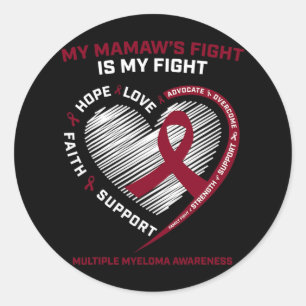 Sticker Rond Cancer du sang bourguignon Mamaw lutte contre le m