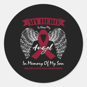 Sticker Rond Cancer du sang en mémoire du fils Myélome multiple