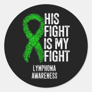 Sticker Rond Cancer du Sang Sa lutte est mon combat Lymphoma Aw