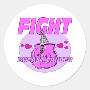 Sticker Rond Cancer du sein de combat