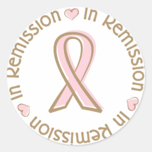 Sticker Rond Cancer Du Sein Du Ruban Rose En Remission