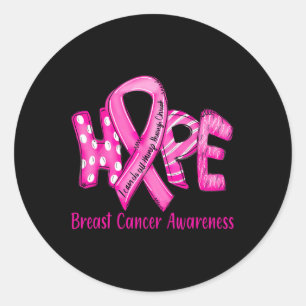 Sticker Rond Cancer Du Sein En Octobre Nous Portons Du Ruban Ro