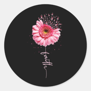 Sticker Rond Cancer du sein Foi Tournesol Cancer du sein Décern