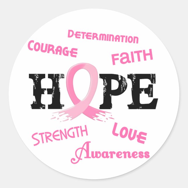 Sticker Rond Cancer du sein HOPE 7.1 (Devant)