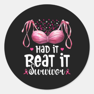 Sticker Rond Cancer Du Sein J'Ai Été Je L'Ai Battu Survivor Rib