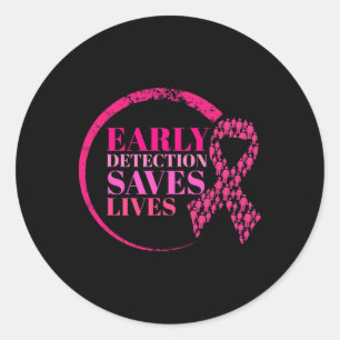 Sticker Rond Cancer du sein La détection précoce sauve des vies
