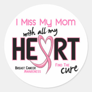 Sticker Rond Cancer du sein Ma maman me manque