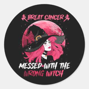 Sticker Rond Cancer Du Sein Mis Avec Le Mauvais Casquette De So