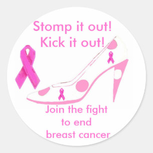 Sticker Rond Cancer du sein Pink Ribbon Advocacy