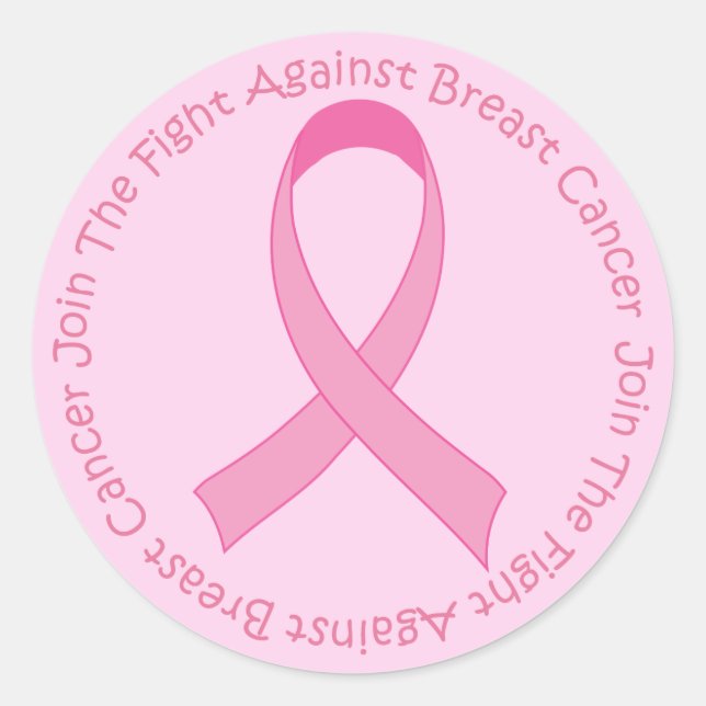 Sticker Rond Cancer du sein Ruban rose (Devant)