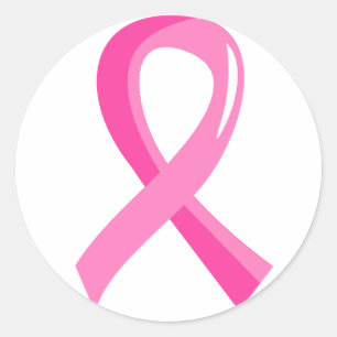 Sticker Rond Cancer du sein Ruban rose 3