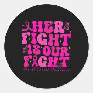 Sticker Rond Cancer du sein Sa lutte est notre combat cancer du