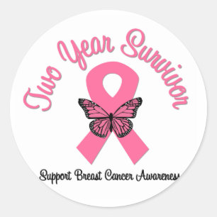 Sticker Rond Cancer du sein Survivant de 2 ans