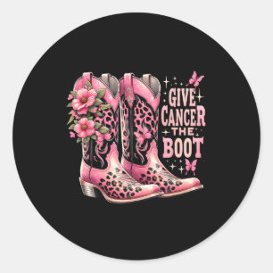 Sticker Rond Cancer Le Boot Westers Cowgirl Boots Cance du sein