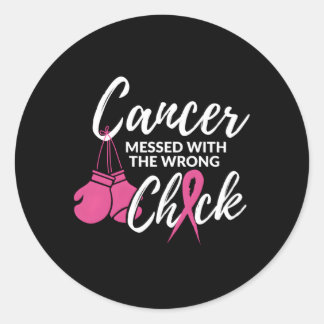 Sticker Rond Cancer Mis Au Courant Avec Le Mauvais Cancer Du Se