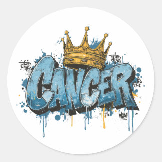 Sticker Rond Cancer mystique Graffiti Zodiac Airbriti avec la C