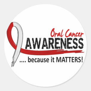 Sticker Rond Cancer oral de la conscience 2