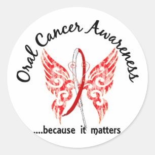 Sticker Rond Cancer oral du papillon 6,1 grunges de tatouage